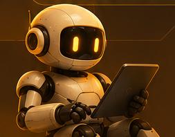 Robot pequeño con tablet